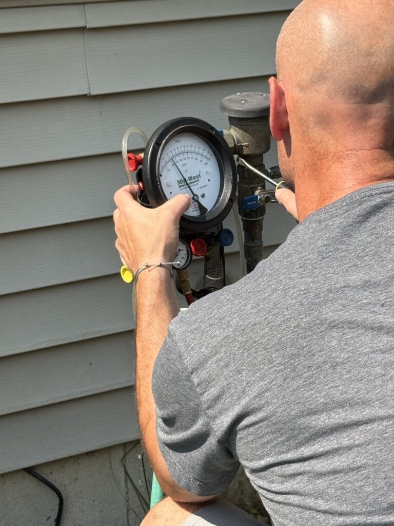 Twin Cities Backflow Testing in progress
