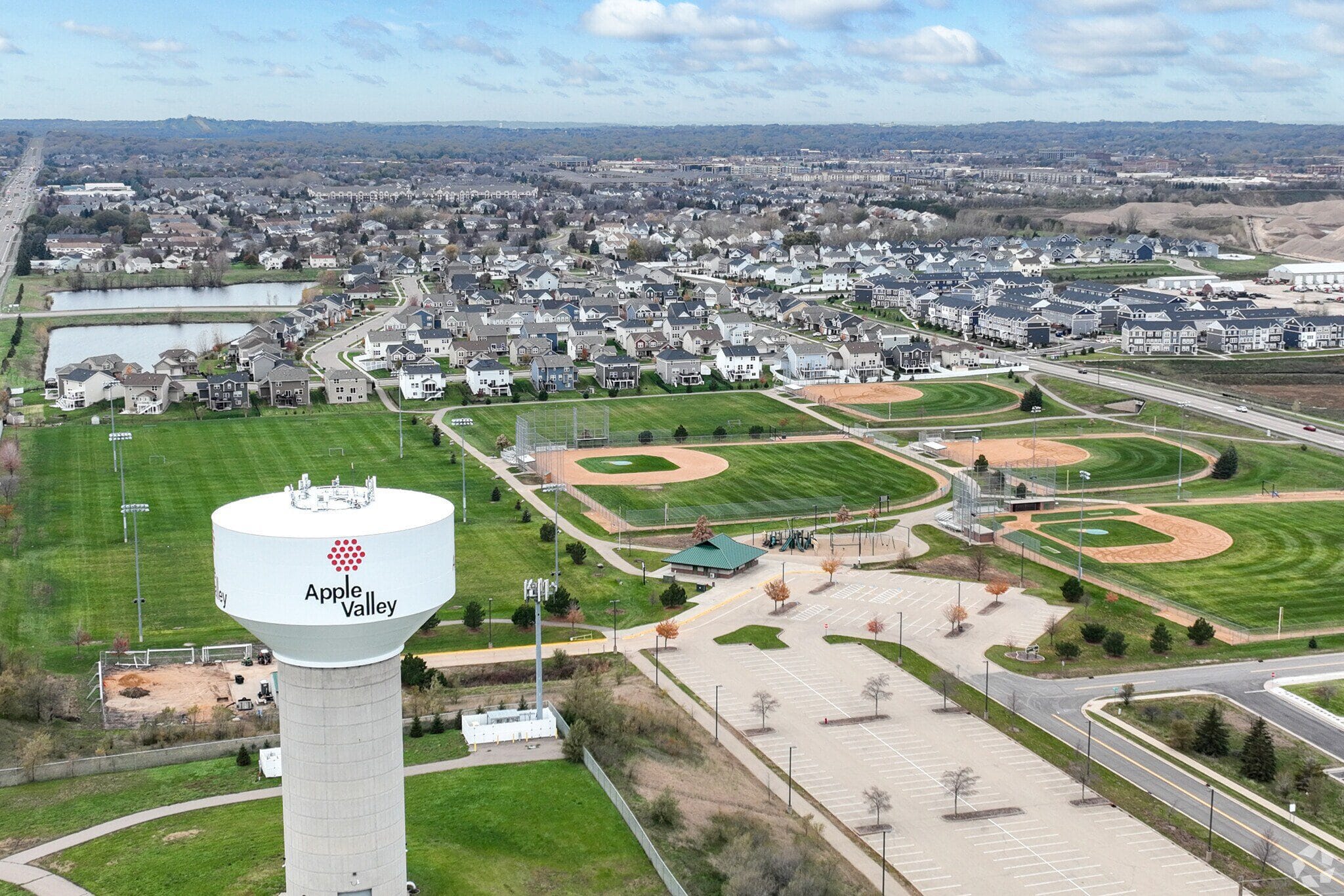 Arial view of Apple Valley Minnesota