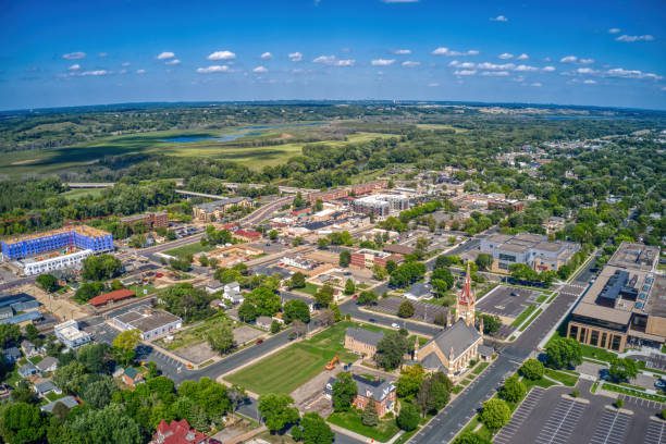 Aerial View of the Twin Cities far Outer Suburb of Shakopee, Minnesota